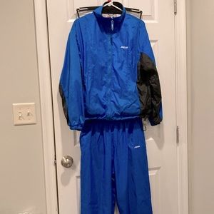 Vtg 90s? Fila track suit, blue/black, Sz M